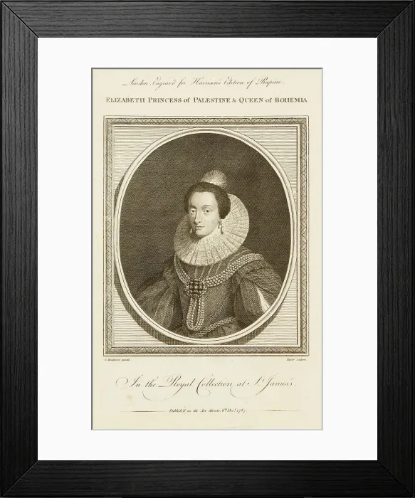 Framed Print : Princess Elisabeth of the Palatinate (1618-1680), 1780s. Creator: Taylor, Isaac (1730-1807) Framed Print : Princess Elisabeth of the Palatinate (1618-1680), 1780s. Creator: Taylor, Isaac (1730-1807)