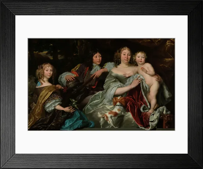 Framed Print : Portrait of Countess Albertine Agnes of Nassau (1634-1696) with her three children, 1668. Creator: Tempel, Abraham Lambert Jacobsz, van den (1622-1672) Framed Print : Portrait of Countess Albertine Agnes of Nassau (1634-1696) with her three children, 1668. Creator: Tempel, Abraham Lambert Jacobsz, van den (1622-1672)