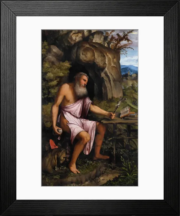 Framed Print : Penitent Saint Jerome, 1516-1517. Creator: Romanino, Gerolamo (1485 / 6-1566) Framed Print : Penitent Saint Jerome, 1516-1517. Creator: Romanino, Gerolamo (1485 / 6-1566)