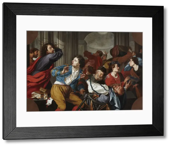 Framed Print : Christ Driving the Money Changers from the Temple, 1630-1635. Creator: Rombouts, Theodor (1597-1637) Framed Print : Christ Driving the Money Changers from the Temple, 1630-1635. Creator: Rombouts, Theodor (1597-1637)