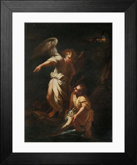Framed Print : Tobias and the Angel. Creator: Rosa, Salvatore (1615-1673) Framed Print : Tobias and the Angel. Creator: Rosa, Salvatore (1615-1673)