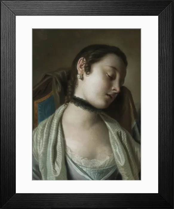 Framed Print : A sleeping girl. Creator: Rotari, Pietro Antonio (1707-1762) Framed Print : A sleeping girl. Creator: Rotari, Pietro Antonio (1707-1762)