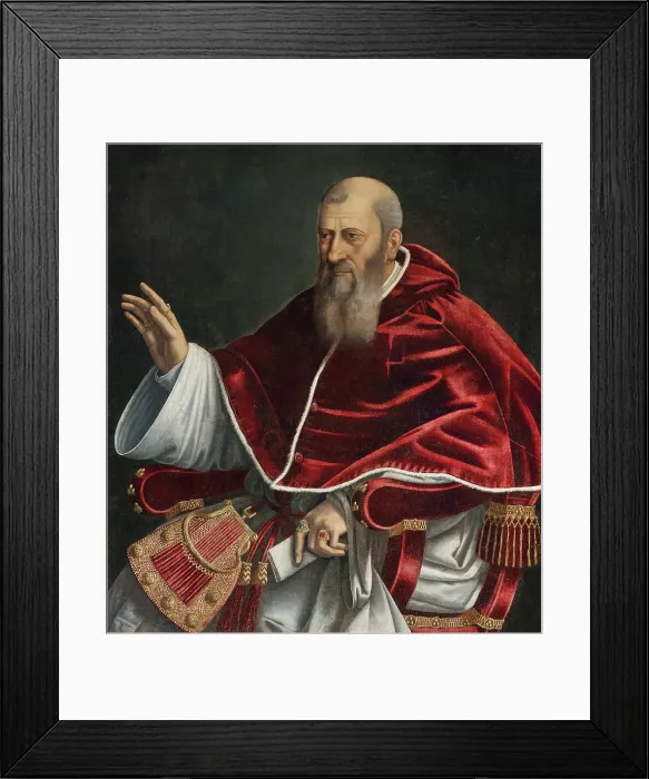 Framed Print : Portrait of Pope Julius III (1478-1555). Creator: Siciolante da Sermoneta, Girolamo (1521-c. 1580) Framed Print : Portrait of Pope Julius III (1478-1555). Creator: Siciolante da Sermoneta, Girolamo (1521-c. 1580)