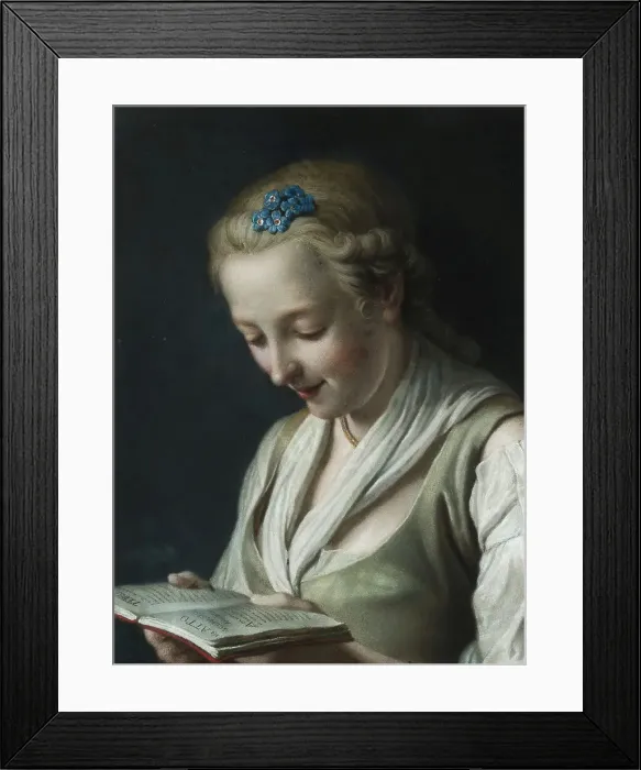 Framed Print : A girl reading. Creator: Rotari, Pietro Antonio (1707-1762) Framed Print : A girl reading. Creator: Rotari, Pietro Antonio (1707-1762)