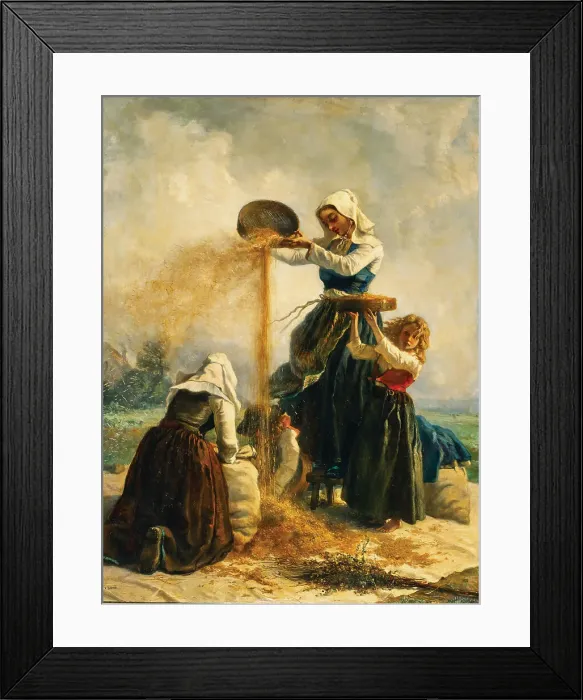 Framed Print : Harvest time. Creator: Roussin, Victor Marie (1812-1903) Framed Print : Harvest time. Creator: Roussin, Victor Marie (1812-1903)