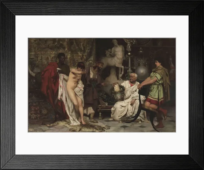 Framed Print : Hard Decision - The Girl or the Vase?, 1887. Creator: Siemiradzki, Henryk (1843-1902) Framed Print : Hard Decision - The Girl or the Vase?, 1887. Creator: Siemiradzki, Henryk (1843-1902)