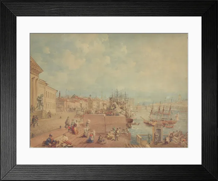 Framed Print : Embankment of Vasilyevsky Island, Mid of the 19th cen. Creator: Sadovnikov, Vasily Semyonovich (1800-1879) Framed Print : Embankment of Vasilyevsky Island, Mid of the 19th cen. Creator: Sadovnikov, Vasily Semyonovich (1800-1879)