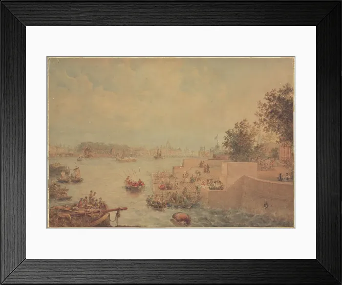 Framed Print : The Petrovsky Island Quay at Saint Petersburg, Mid of the 19th cen. Creator: Sadovnikov, Vasily Semyonovich (1800-1879) Framed Print : The Petrovsky Island Quay at Saint Petersburg, Mid of the 19th cen. Creator: Sadovnikov, Vasily Semyonovich (1800-1879)