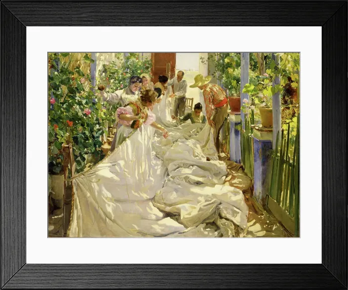 Framed Print : Sewing the Sail (Cosiendo la vela), 1896. Creator: Sorolla y Bastida, Joaquín (1863-1923) Framed Print : Sewing the Sail (Cosiendo la vela), 1896. Creator: Sorolla y Bastida, Joaquín (1863-1923)