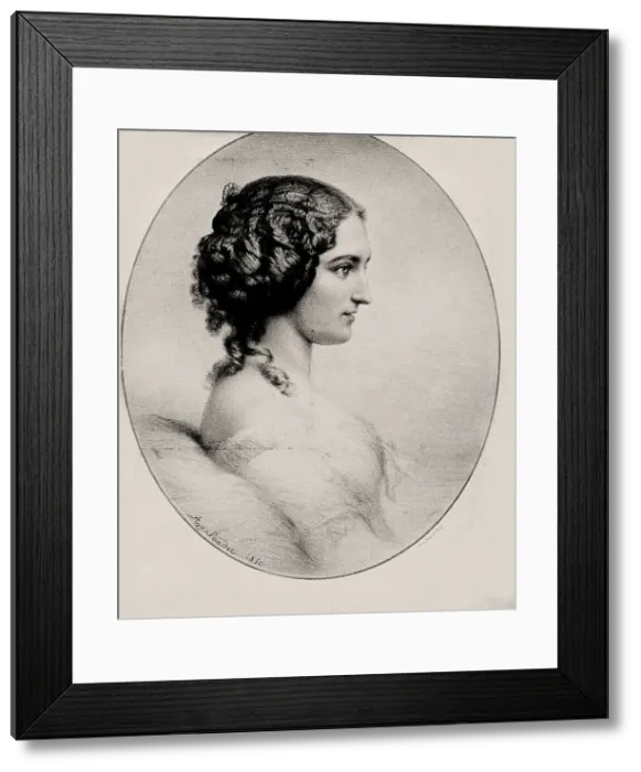 Framed Print : Portrait of Princess Marcelina Czartoryska, née Radziwill (1817-1894), 1850. Creator: Sandoz, Auguste (active 1793-1860) Framed Print : Portrait of Princess Marcelina Czartoryska, née Radziwill (1817-1894), 1850. Creator: Sandoz, Auguste (active 1793-1860)