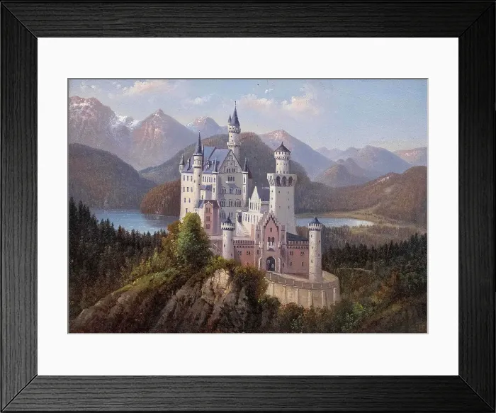 Framed Print : Neuschwanstein Castle. Creator: Sattler, Hubert (1817-1904) Framed Print : Neuschwanstein Castle. Creator: Sattler, Hubert (1817-1904)