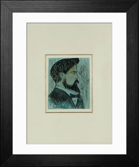 Framed Print : Portrait of the composer Claude Debussy (1862-1918), 1908. Creator: Steinlen, Théophile Alexandre (1859-1923) Framed Print : Portrait of the composer Claude Debussy (1862-1918), 1908. Creator: Steinlen, Théophile Alexandre (1859-1923)