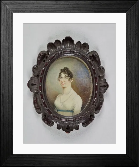 Framed Print : Miniature portrait of a lady, 1790-1804. Creator: Unknown Framed Print : Miniature portrait of a lady, 1790-1804. Creator: Unknown