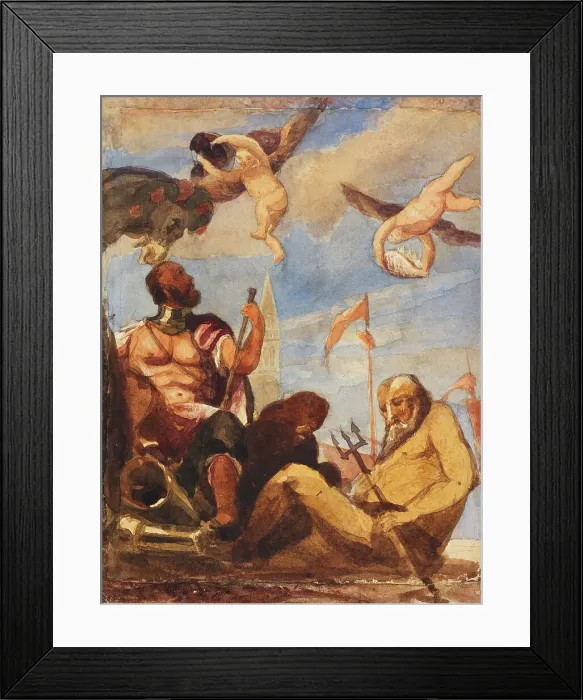 Framed Print : Neptune and Mars With The Lion of St Mark, c1800-1850. Creators: David Cox the Elder, Paolo Veronese Framed Print : Neptune and Mars With The Lion of St Mark, c1800-1850. Creators: David Cox the Elder, Paolo Veronese