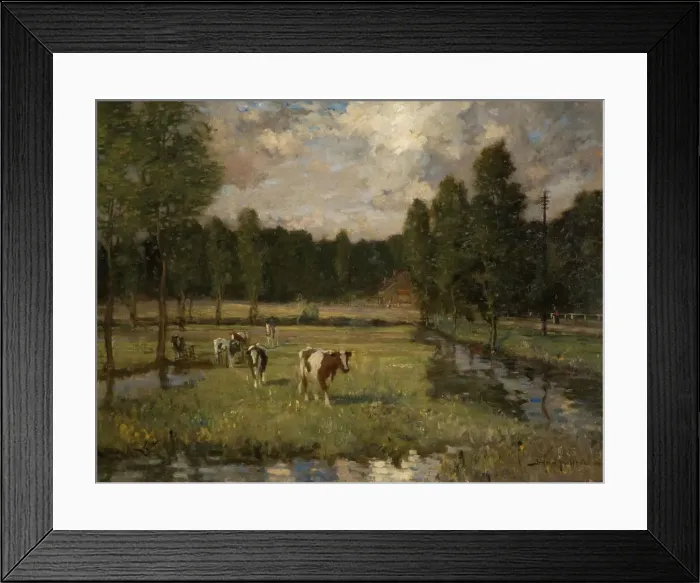 Framed Print : Suffolk Water Meadows, 1906. Creator: Bertram Priestman Framed Print : Suffolk Water Meadows, 1906. Creator: Bertram Priestman