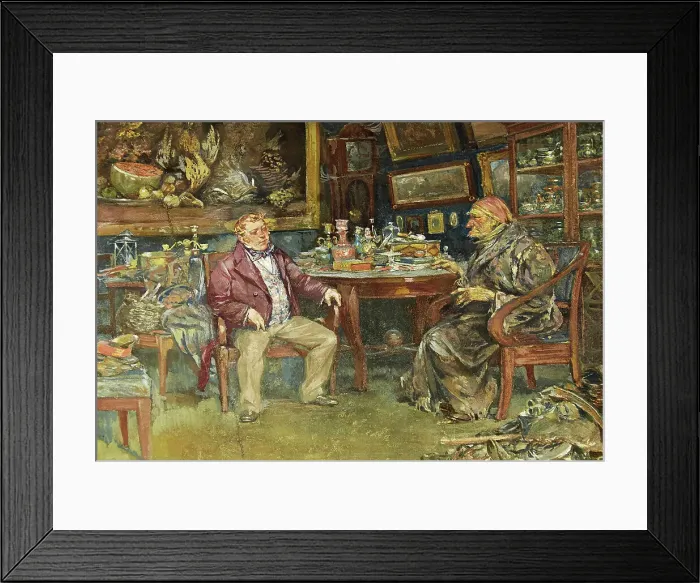 Framed Print : Chichikov at the house of Plyushkin. Illustration for the novel Dead Souls by N. Gogol, 1930. Creator: Topikov (Pravednikov), Evtikhy Ivanovich (1890-1945) Framed Print : Chichikov at the house of Plyushkin. Illustration for the novel Dead Souls by N. Gogol, 1930. Creator: Topikov (Pravednikov), Evtikhy Ivanovich (1890-1945)