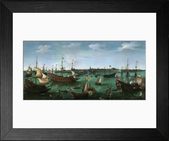 Framed Print : The arrival of Frederik V of the Palatine and Elizabeth Stuart in Flushing on 29 April 1613, 1623. Creator: Vroom, Hendrick Cornelisz. (1562 / 3-1640) Framed Print : The arrival of Frederik V of the Palatine and Elizabeth Stuart in Flushing on 29 April 1613, 1623. Creator: Vroom, Hendrick Cornelisz. (1562 / 3-1640)