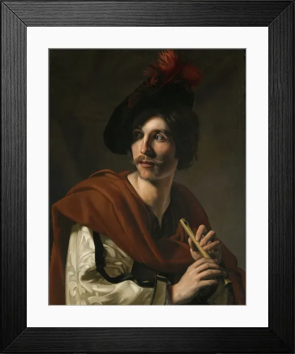 Framed Print : Flautist, 1626. Creator: Tournier, Nicolas (1590-1639) Framed Print : Flautist, 1626. Creator: Tournier, Nicolas (1590-1639)