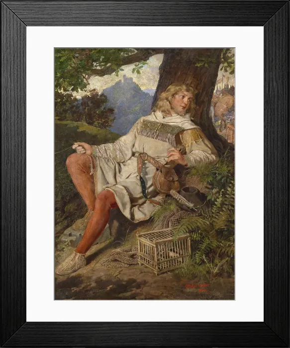 Framed Print : Heinrich der Vogler sitting under a tree. Creator: Walter, Ottokar (1853-1904) Framed Print : Heinrich der Vogler sitting under a tree. Creator: Walter, Ottokar (1853-1904)