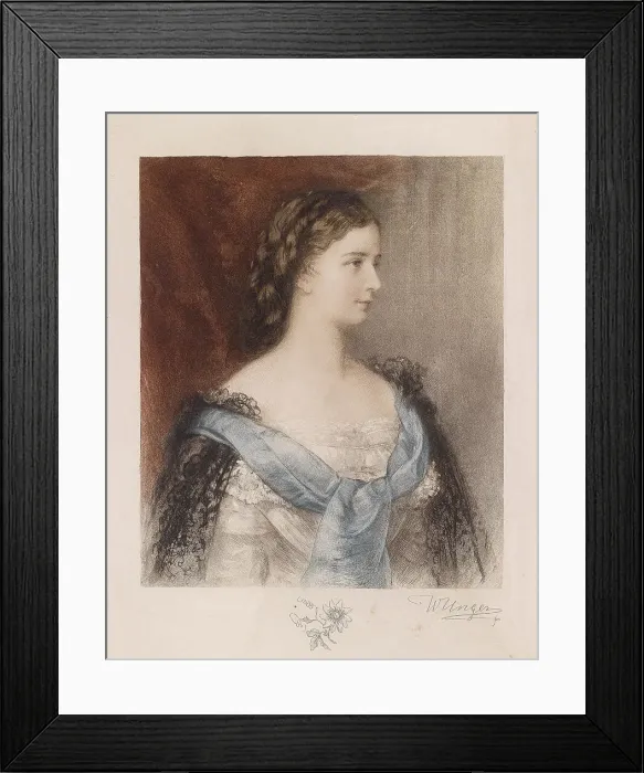 Framed Print : The young Empress Elisabeth. Creator: Unger, William (1837-1932) Framed Print : The young Empress Elisabeth. Creator: Unger, William (1837-1932)