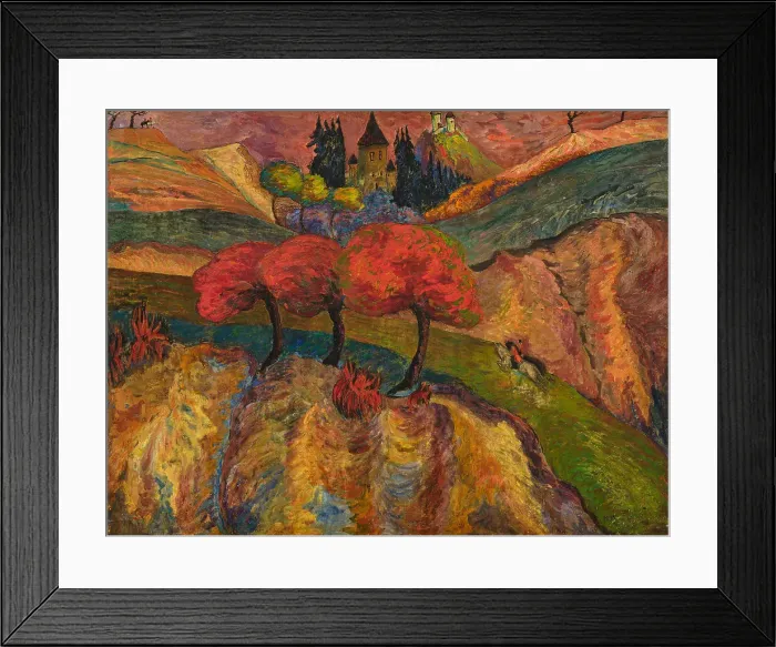 Framed Print : Romantic landscape with riders, c 1915. Creator: Werefkin, Marianne, von (1860-1938) Framed Print : Romantic landscape with riders, c 1915. Creator: Werefkin, Marianne, von (1860-1938)