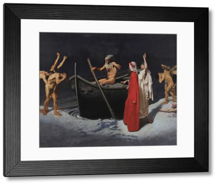 Framed Print : Dante and Virgil in front of Charon's Boat, 1874. Creator: Vetri, Paolo (1855-1937) Framed Print : Dante and Virgil in front of Charon's Boat, 1874. Creator: Vetri, Paolo (1855-1937)
