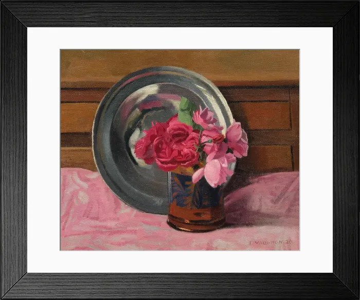 Framed Print : Roses and pewter dish, 1920. Creator: Vallotton, Felix Edouard (1865-1925) Framed Print : Roses and pewter dish, 1920. Creator: Vallotton, Felix Edouard (1865-1925)