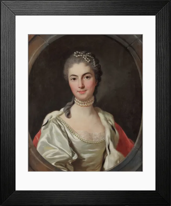Framed Print : Portrait of Marquise Anna Malaspina (1727-1797), 1759. Creator: Van Loo, Louis Michel (1707-1771) Framed Print : Portrait of Marquise Anna Malaspina (1727-1797), 1759. Creator: Van Loo, Louis Michel (1707-1771)