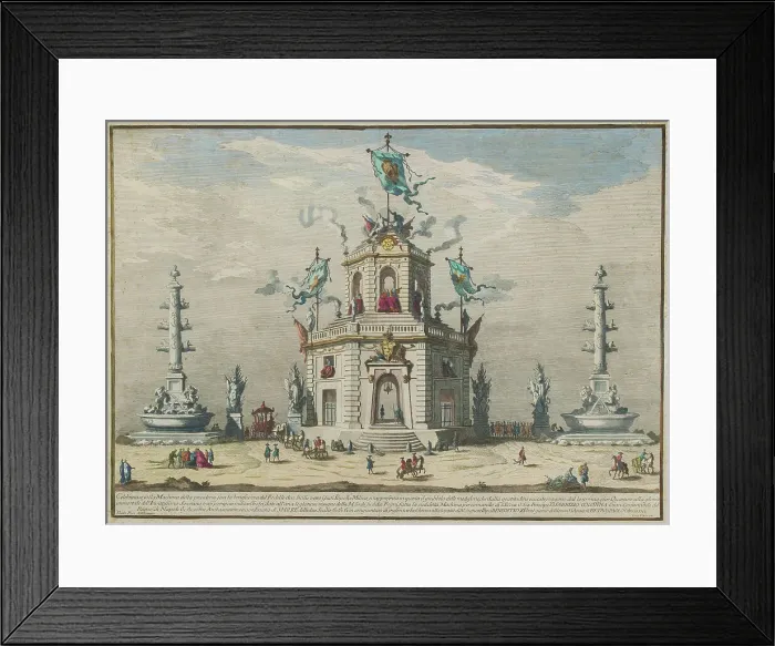Framed Print : The Chinèa (Festa della Chinea) in Rome, 1753-1759. Creator: Vasi, Giuseppe (1710-1782) Framed Print : The Chinèa (Festa della Chinea) in Rome, 1753-1759. Creator: Vasi, Giuseppe (1710-1782)