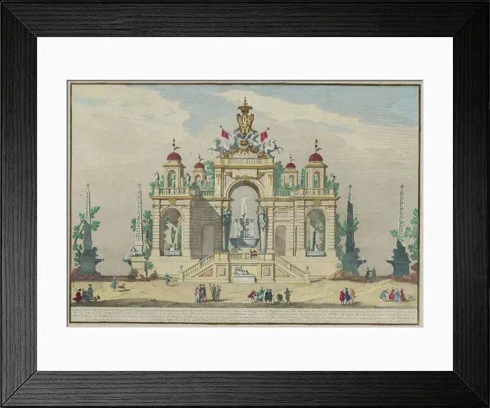 Framed Print : The Chinèa (Festa della Chinea) in Rome, 1753-1759. Creator: Vasi, Giuseppe (1710-1782) Framed Print : The Chinèa (Festa della Chinea) in Rome, 1753-1759. Creator: Vasi, Giuseppe (1710-1782)
