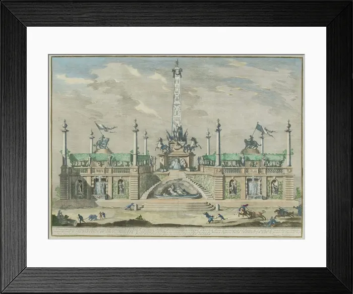 Framed Print : The Chinèa (Festa della Chinea) in Rome, 1753-1759. Creator: Vasi, Giuseppe (1710-1782) Framed Print : The Chinèa (Festa della Chinea) in Rome, 1753-1759. Creator: Vasi, Giuseppe (1710-1782)