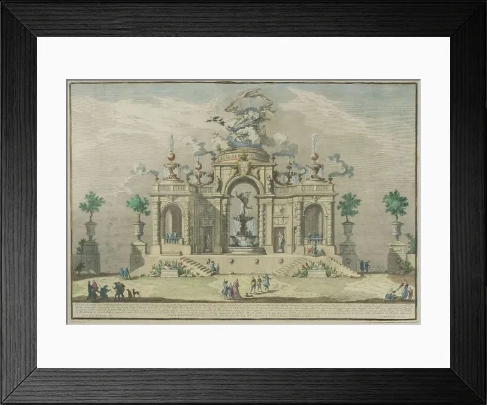 Framed Print : The Chinèa (Festa della Chinea) in Rome, 1753-1759. Creator: Vasi, Giuseppe (1710-1782) Framed Print : The Chinèa (Festa della Chinea) in Rome, 1753-1759. Creator: Vasi, Giuseppe (1710-1782)