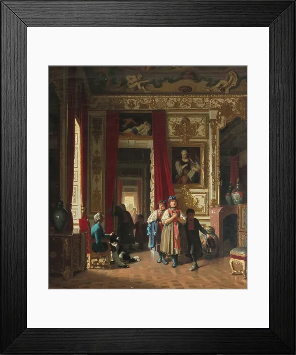 Framed Print : Dachau farmers in the Schleißheim New Palace, 1862. Creator: Zimmermann, Reinhard Sebastian (1815-1893) Framed Print : Dachau farmers in the Schleißheim New Palace, 1862. Creator: Zimmermann, Reinhard Sebastian (1815-1893)
