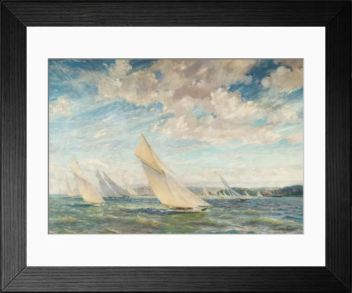 Framed Print : Yacht Racing in the Solent, 1912-13. Creator: Alice Maud Fanner Framed Print : Yacht Racing in the Solent, 1912-13. Creator: Alice Maud Fanner