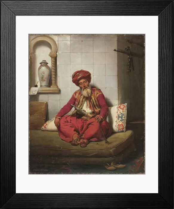 Framed Print : Turk with hookah, 1834. Creator: Vernet, Horace (1789-1863) Framed Print : Turk with hookah, 1834. Creator: Vernet, Horace (1789-1863)