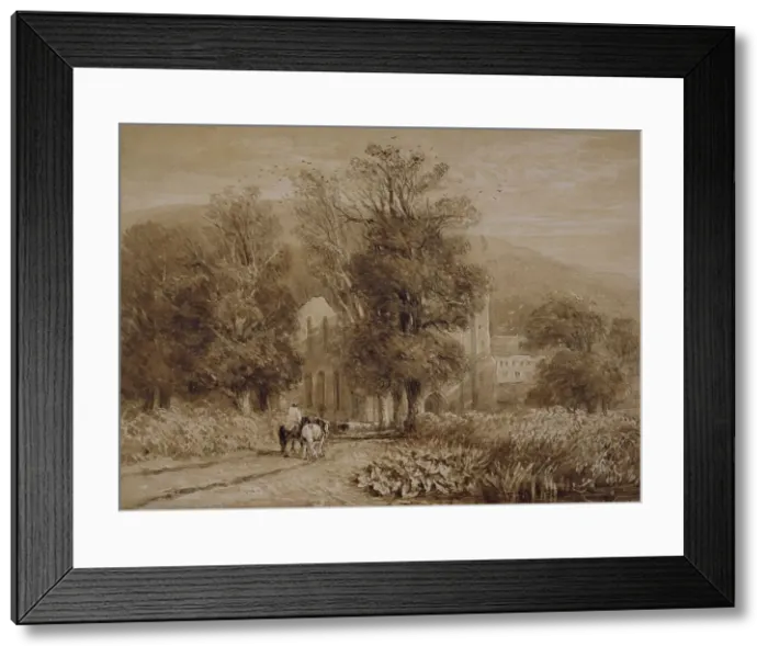 Framed Print : Valle Crucis Abbey, Llangollen [undated], c1830s. Creator: David Cox the Elder