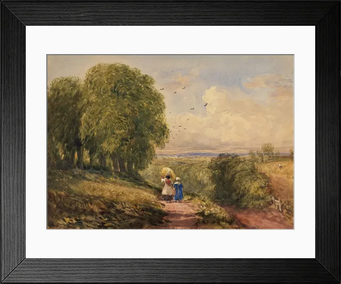 Framed Print : A Herefordshire Lane, 1834. Creator: David Cox the Elder Framed Print : A Herefordshire Lane, 1834. Creator: David Cox the Elder