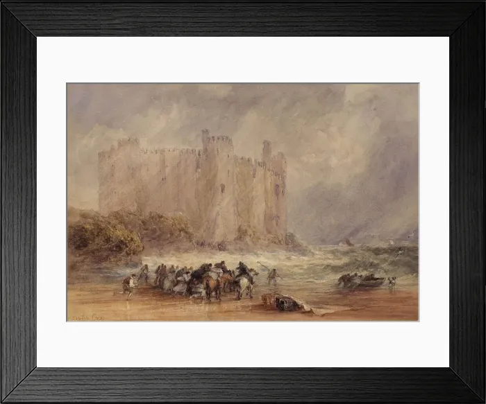 Framed Print : Laugharne Castle, Carmarthenshire, (undated, pre-1859). Creator: David Cox the Elder Framed Print : Laugharne Castle, Carmarthenshire, (undated, pre-1859). Creator: David Cox the Elder