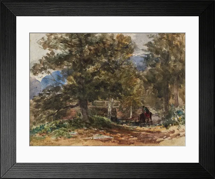 Framed Print : Crossing the Brook, 1846. Creator: David Cox the Elder Framed Print : Crossing the Brook, 1846. Creator: David Cox the Elder