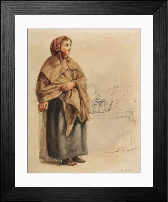 Framed Print : Study of a Woman Standing Beside a Table, 1800-15. Creator: David Cox the Elder Framed Print : Study of a Woman Standing Beside a Table, 1800-15. Creator: David Cox the Elder