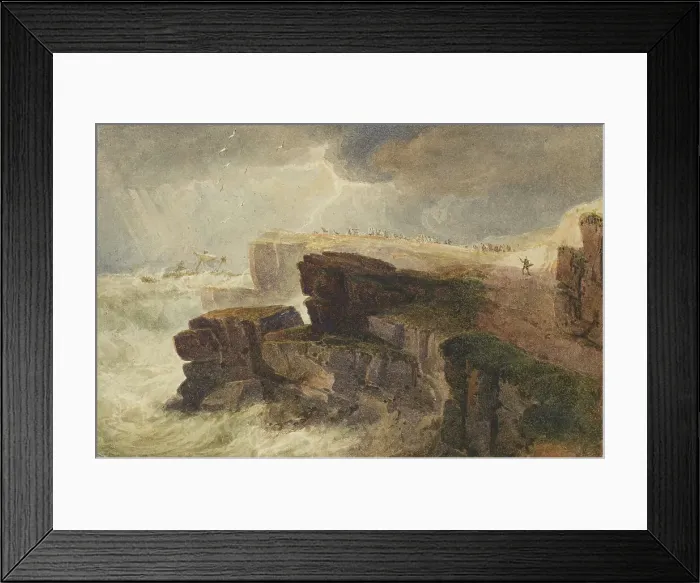 Framed Print : Storm off the Coast, Hastings, 1813. Creator: David Cox the Elder Framed Print : Storm off the Coast, Hastings, 1813. Creator: David Cox the Elder