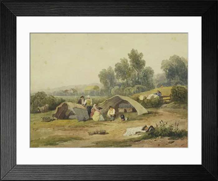 Framed Print : A Gipsy Encampment, 1827. Creator: David Cox the Elder Framed Print : A Gipsy Encampment, 1827. Creator: David Cox the Elder