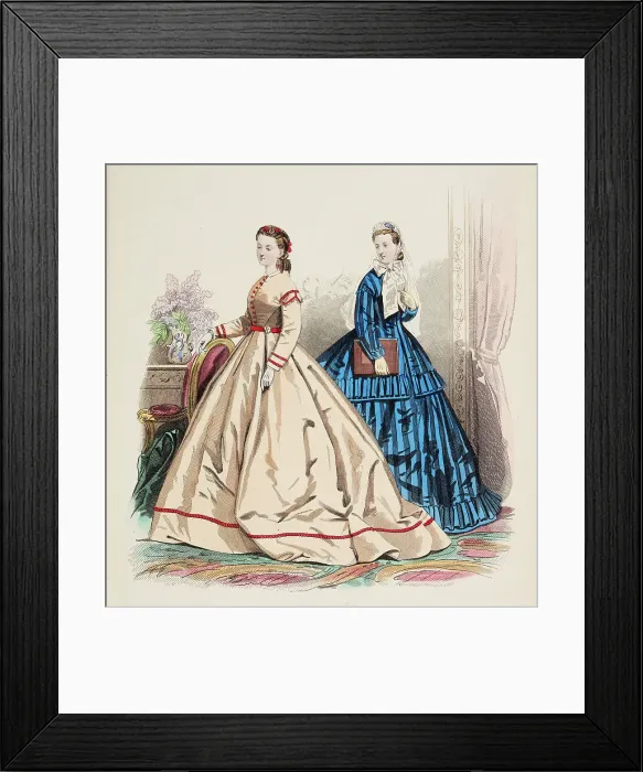 Framed Print : Fashion Plate - Petit Courrier des Dames Modes de Paris, 1865. Creator: Gilquin fils Framed Print : Fashion Plate - Petit Courrier des Dames Modes de Paris, 1865. Creator: Gilquin fils