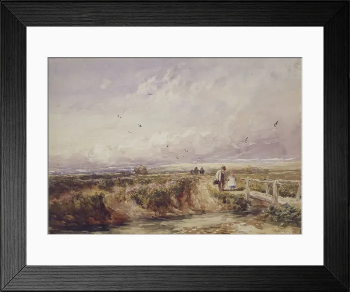 Framed Print : The Bridge on the Common, 1842. Creator: David Cox the Elder Framed Print : The Bridge on the Common, 1842. Creator: David Cox the Elder