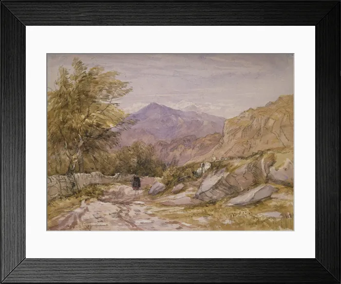 Framed Print : A Welsh Mountain Road, 1845. Creator: David Cox the Elder Framed Print : A Welsh Mountain Road, 1845. Creator: David Cox the Elder