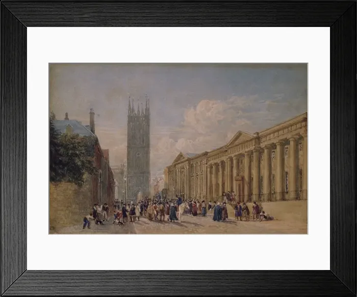 Framed Print : St Mary's Church and County Hall, Warwick, 1826-27. Creator: David Cox the Elder Framed Print : St Mary's Church and County Hall, Warwick, 1826-27. Creator: David Cox the Elder