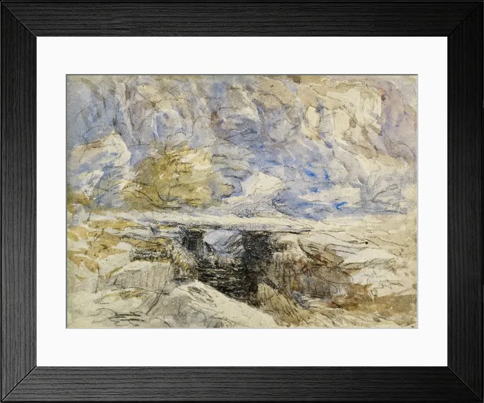 Framed Print : Stone Bridge, Wales, 1844-1856. Creator: David Cox the Elder Framed Print : Stone Bridge, Wales, 1844-1856. Creator: David Cox the Elder
