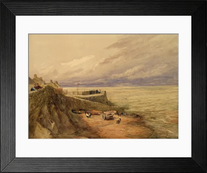 Framed Print : Lynmouth Harbour, North Devon [Undated], c1810-1859. Creator: David Cox the Elder