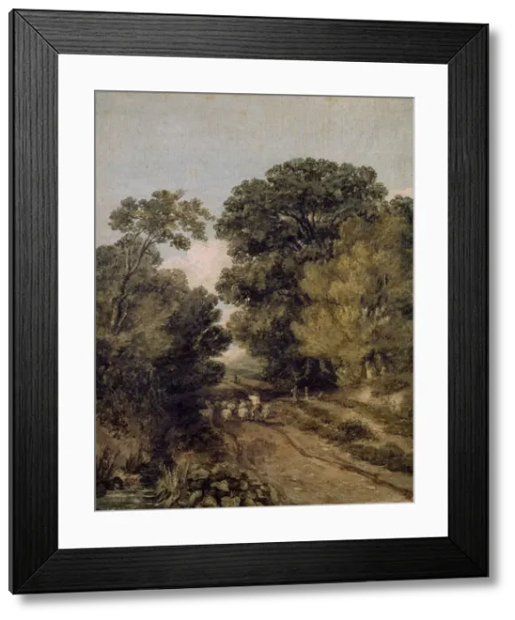 Framed Print : A Herefordshire Lane, c1810-1859. Creator: David Cox the Elder Framed Print : A Herefordshire Lane, c1810-1859. Creator: David Cox the Elder