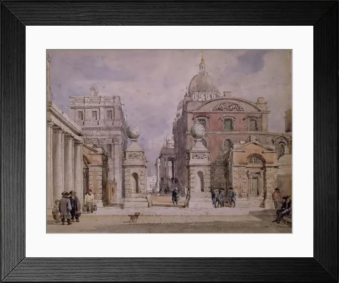 Framed Print : Greenwich Hospital, c1840s. Creator: David Cox the Elder Framed Print : Greenwich Hospital, c1840s. Creator: David Cox the Elder